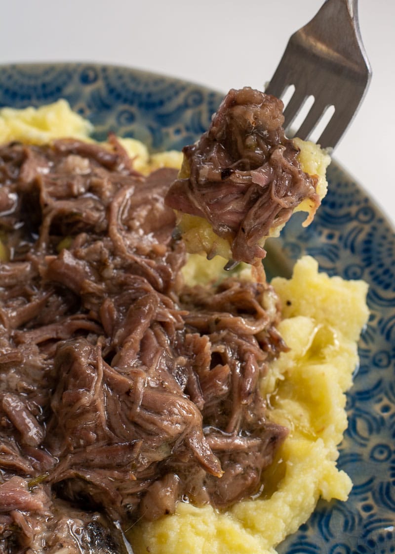 This Mississippi Pot Roast recipe is always a family favorite! This keto-friendly pot roast is made in a slow cooker with just four simple ingredients!