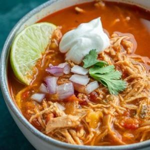 This delicious Chicken Fajita Soup is full of flavor and under 7 net carbs! Tender veggies, a spicy broth, and juicy chicken make this the BEST soup this season!