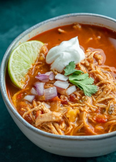 This delicious Chicken Fajita Soup is full of flavor and under 7 net carbs! Tender veggies, a spicy broth, and juicy chicken make this the BEST soup this season!