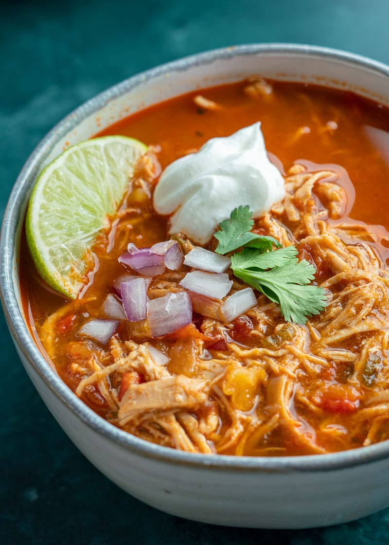 This delicious Chicken Fajita Soup is full of flavor and under 7 net carbs! Tender veggies, a spicy broth, and juicy chicken make this the BEST soup this season!