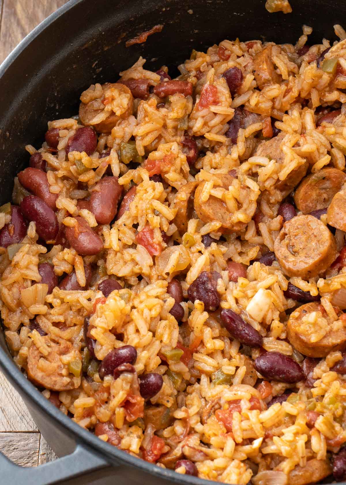 Red Beans and Rice with Andouille Sausage is an easy one pot meal perfect for busy weeknights! 