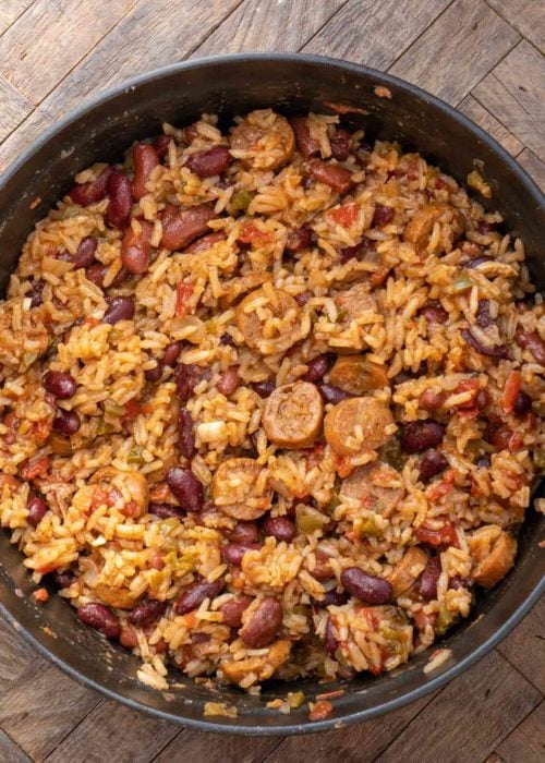 Authentic Red Beans and Rice {Andouille Sausage + Bacon)