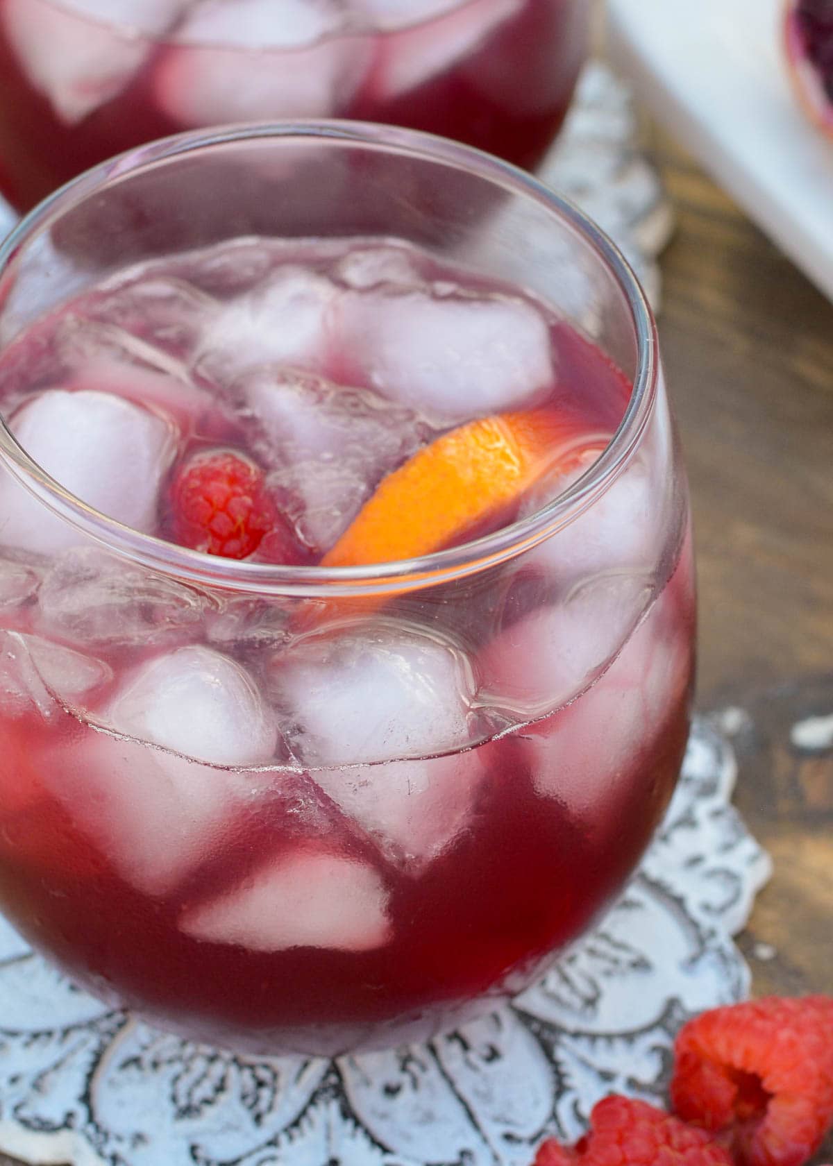 This delicious Blood Orange Raspberry Sangria is perfect for the red wine lover. It's the best cocktail for beautiful brunch and bridal shower menus!