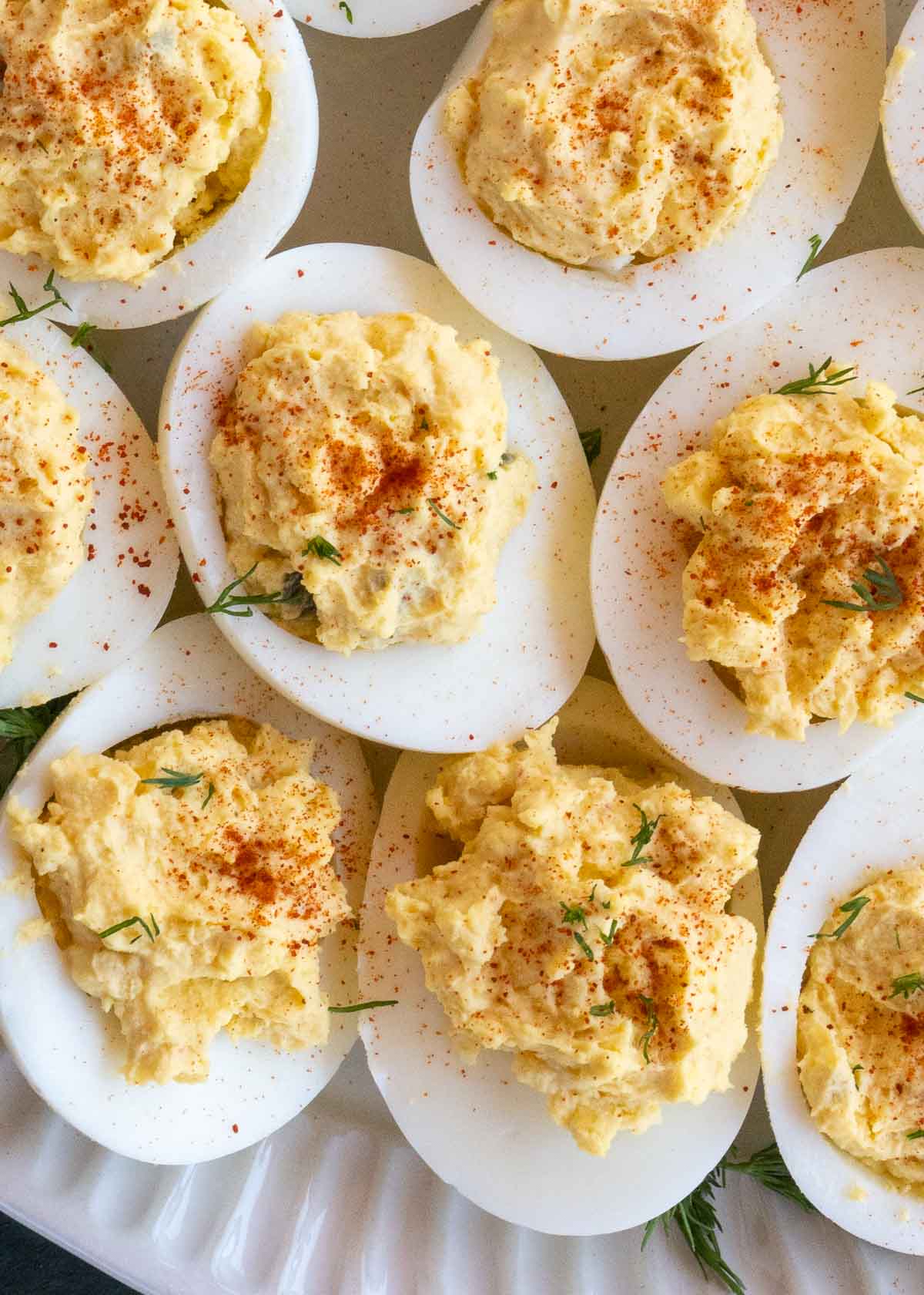 Deviled Eggs are the perfect party food! This classic dish can be made ahead of time, and requires just a handful of ingredients!