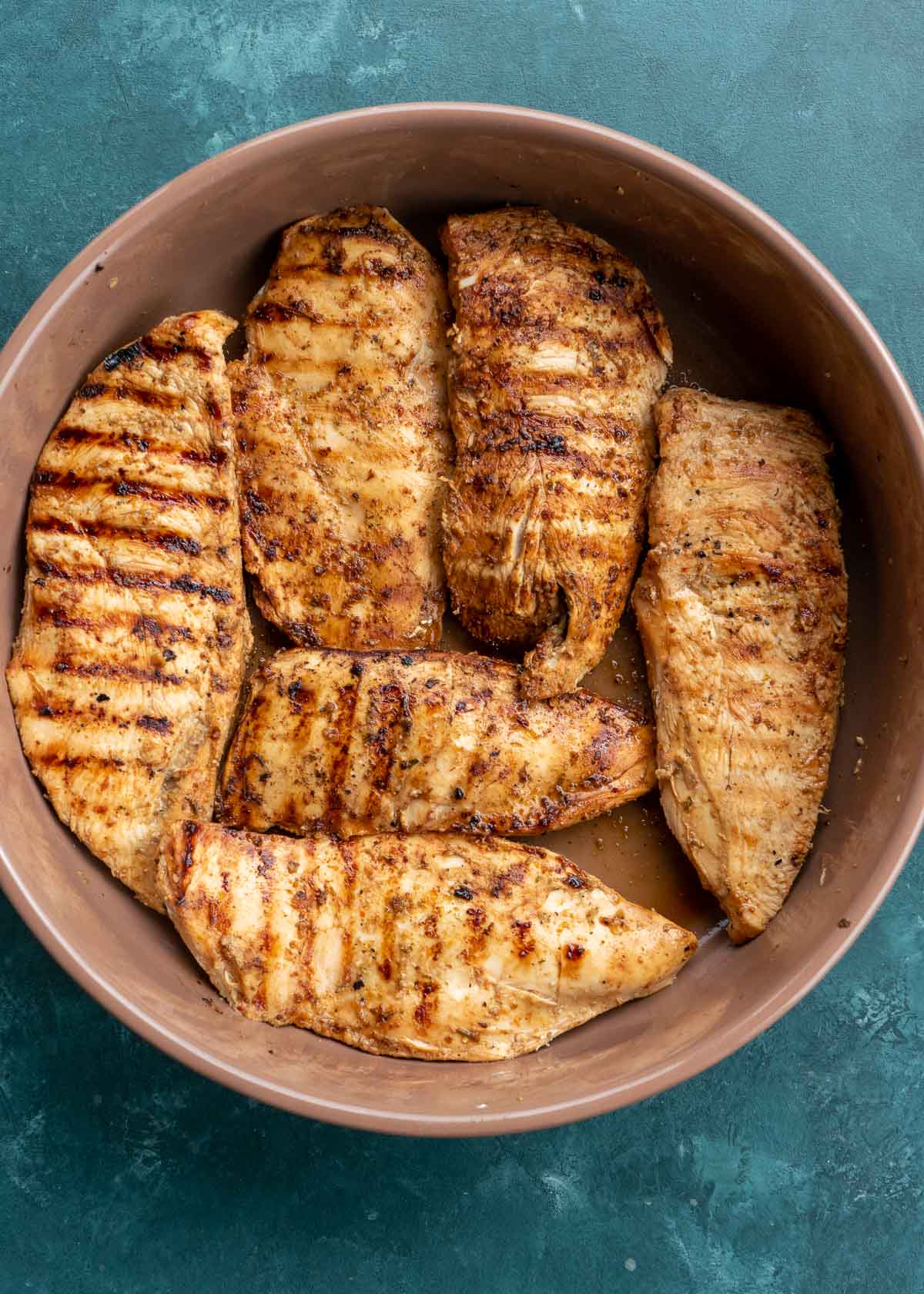 grilled chicken in baking dish