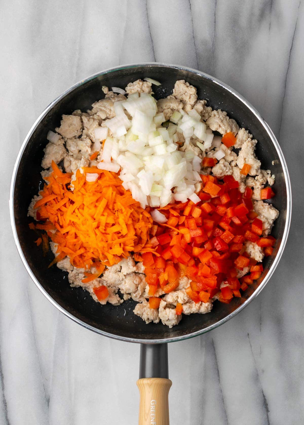 chicken and vegetables in skillet