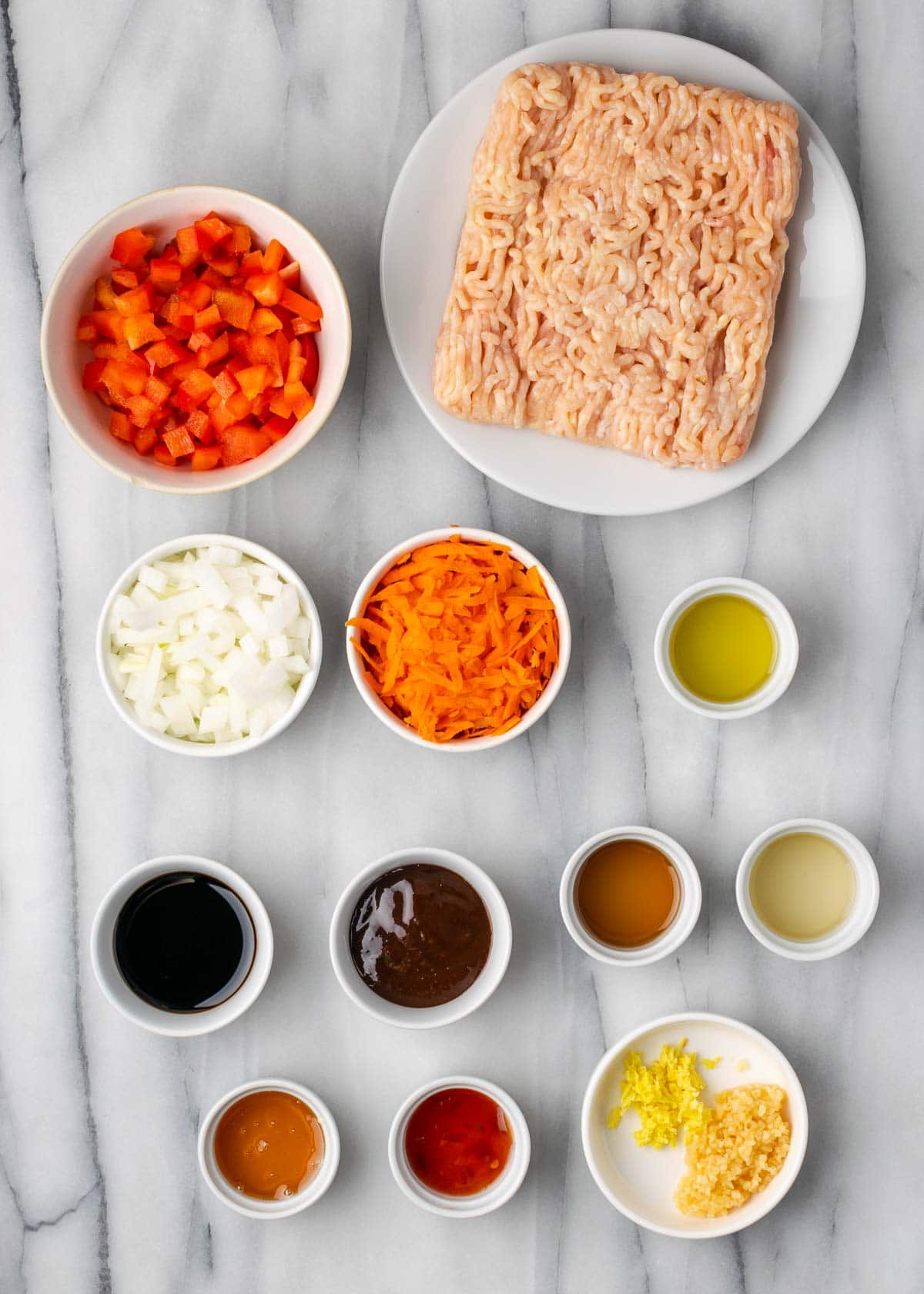 Ingredients for Asian Chicken Lettuce Wraps