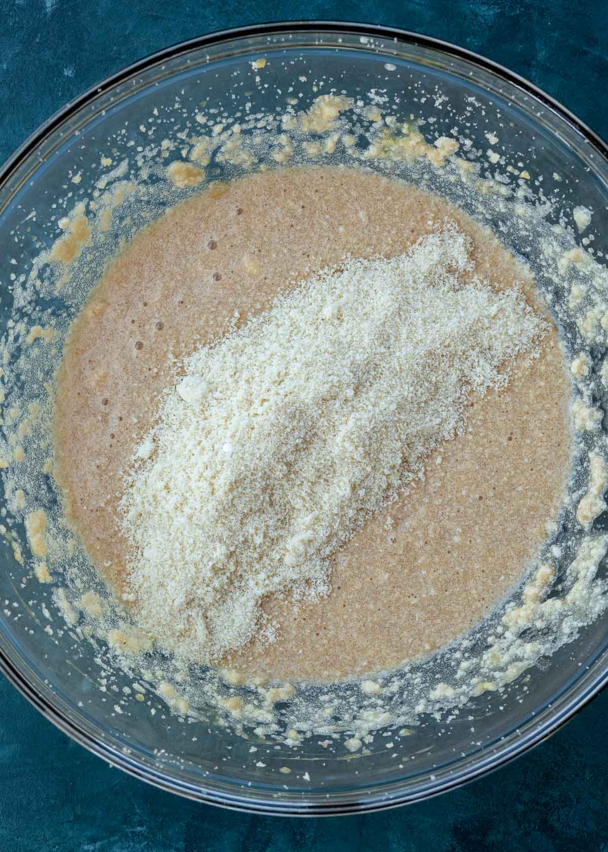 cookie dough in mixing bowl