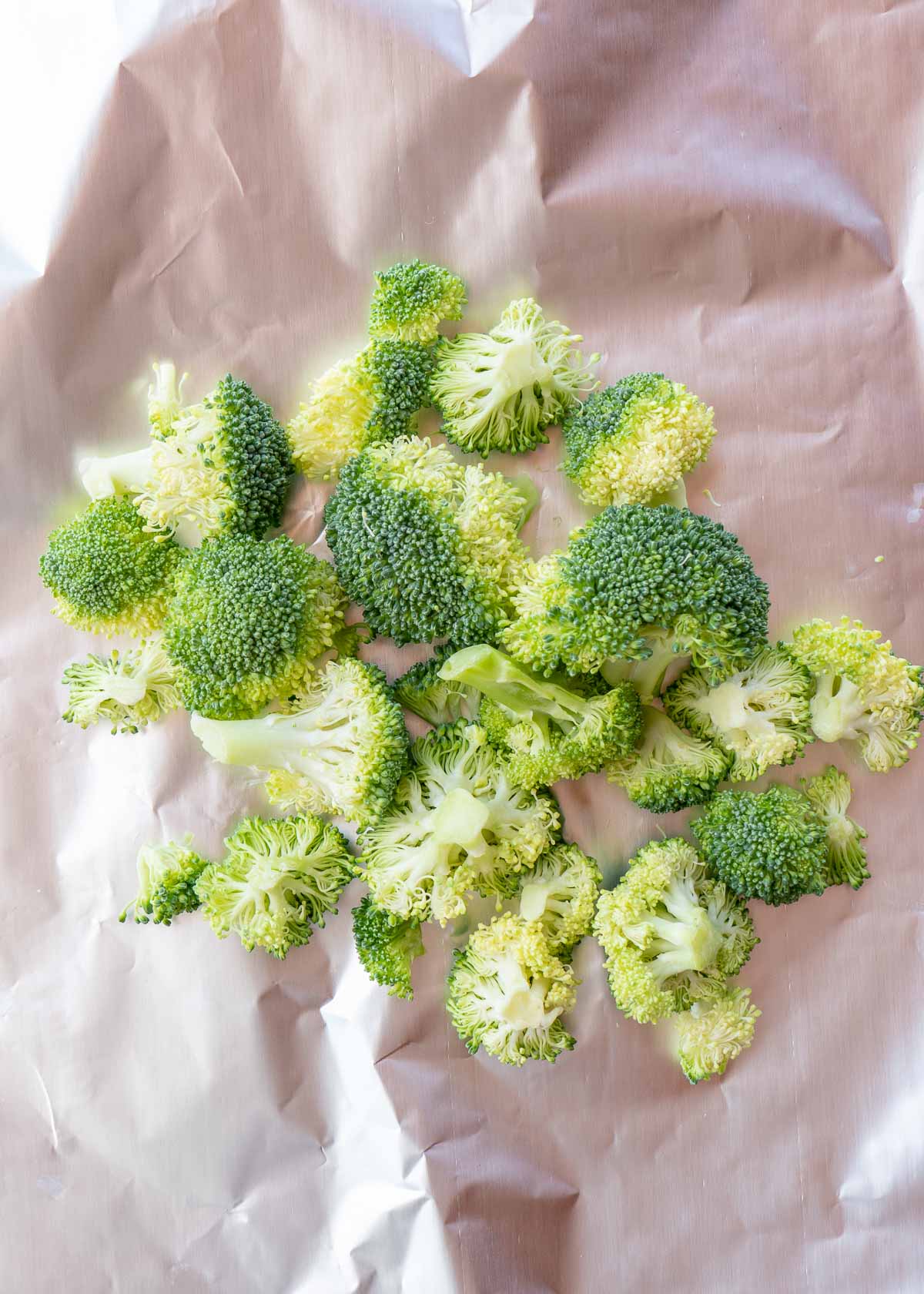 broccoli on foil