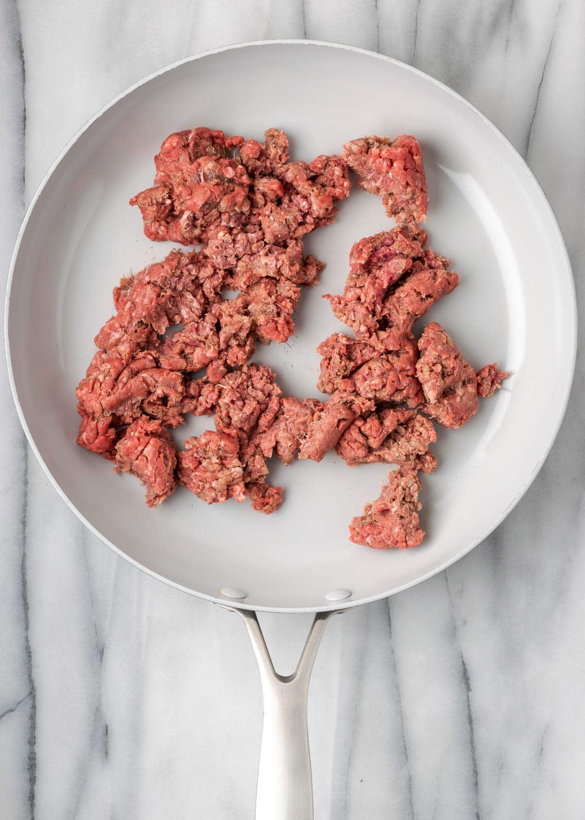 ground beef in skillet