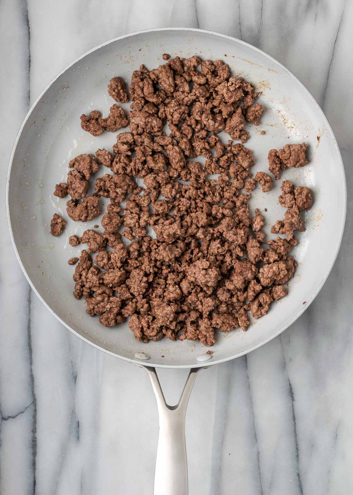 ground beef in skillet