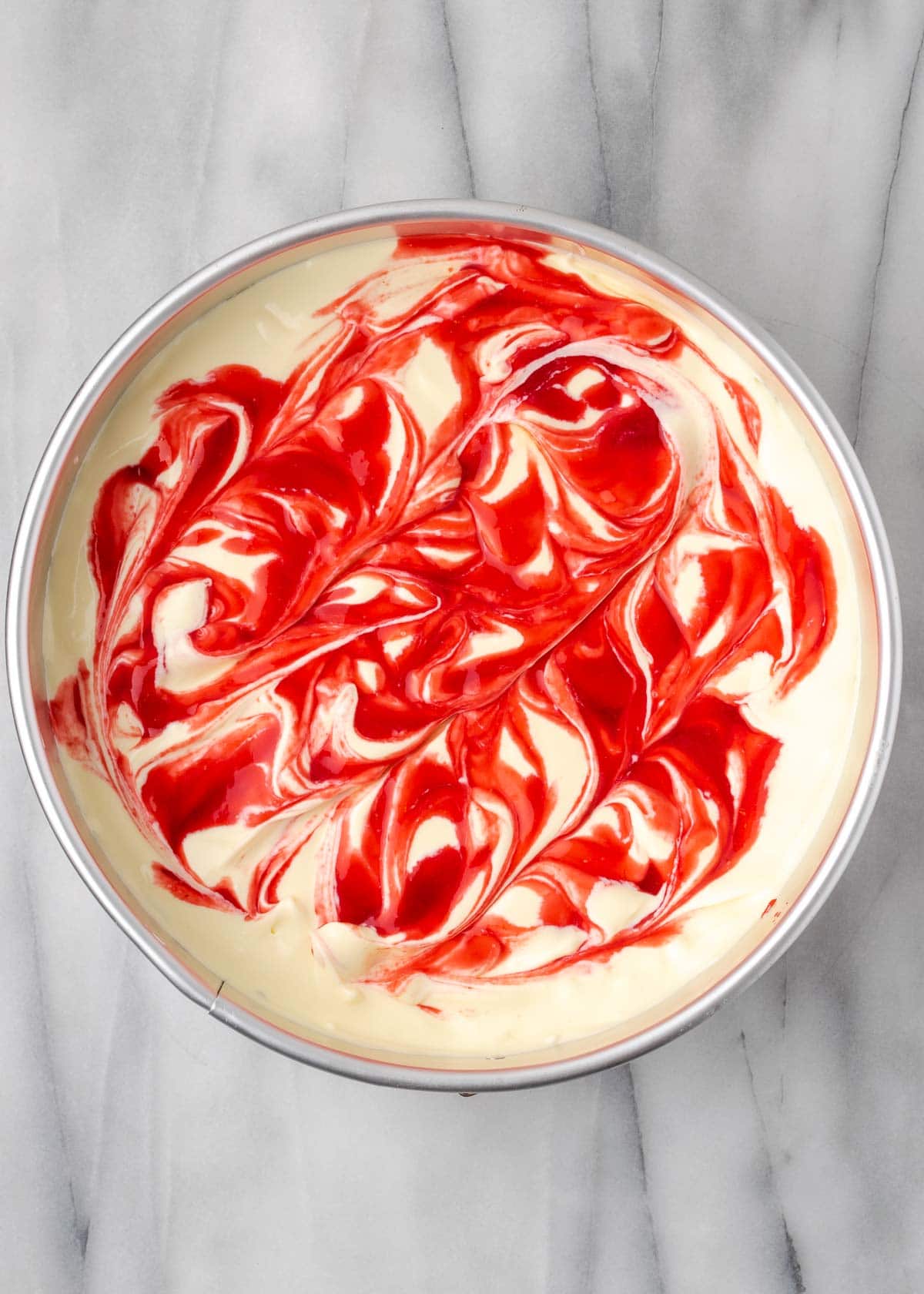 raspberry swirl in cheesecake
