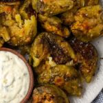 Smashed Brussels Sprouts with Lemon Aioli