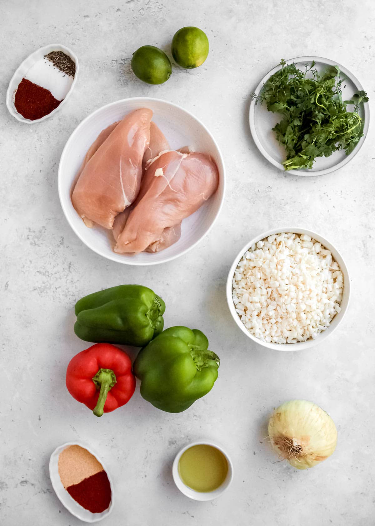 ingredients for cilantro lime chicken foil packets