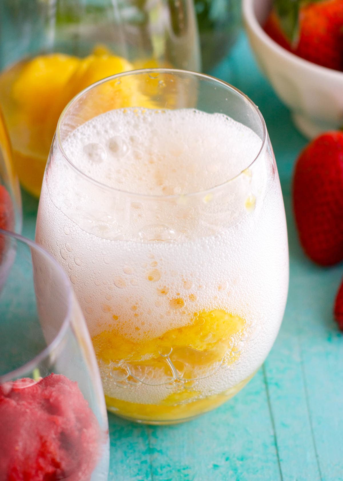 You only need 2 ingredients for these Fruit Sorbet and Sparkling Wine Floats! This elegant treat is SO easy and tastes delicious.