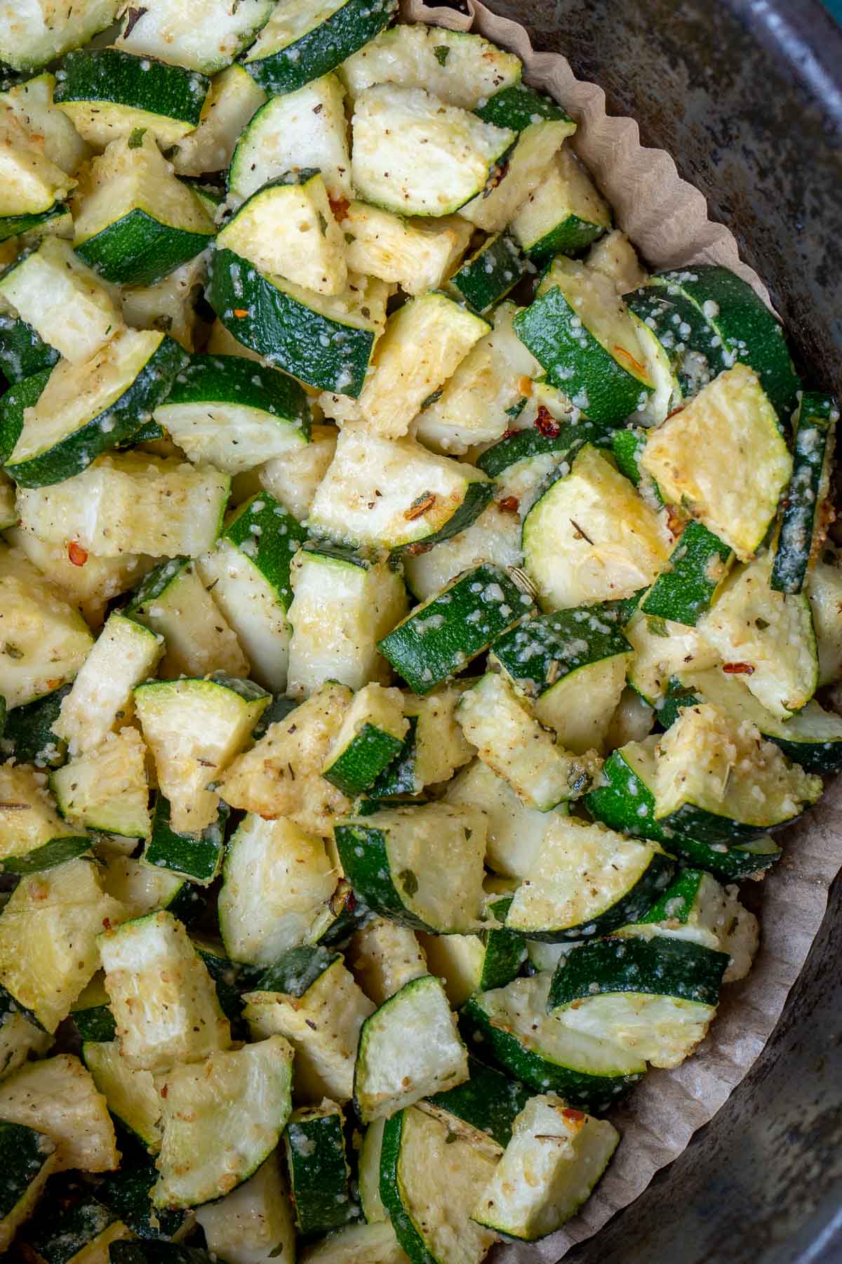 cooked air fryer zucchini