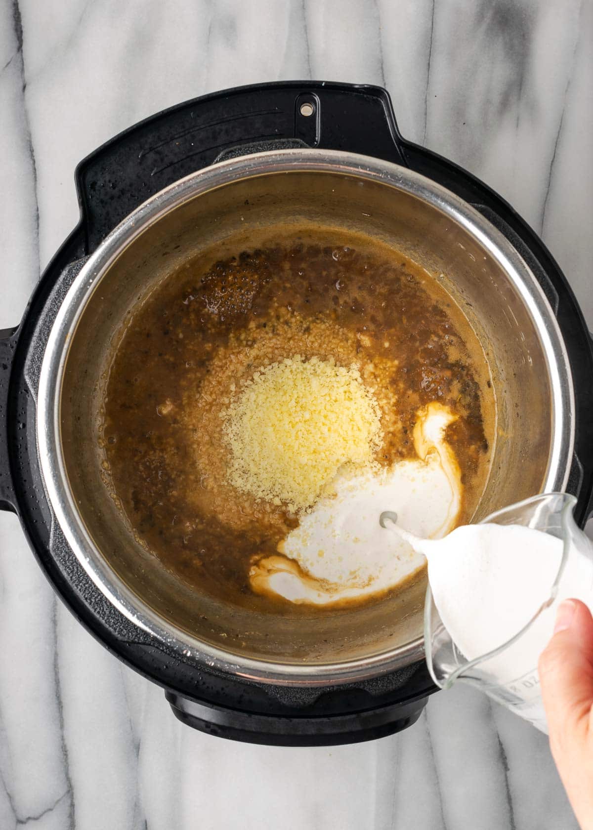 heavy cream poured in instant pot