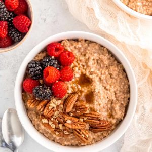 bowl of steel cut oats for breakfast