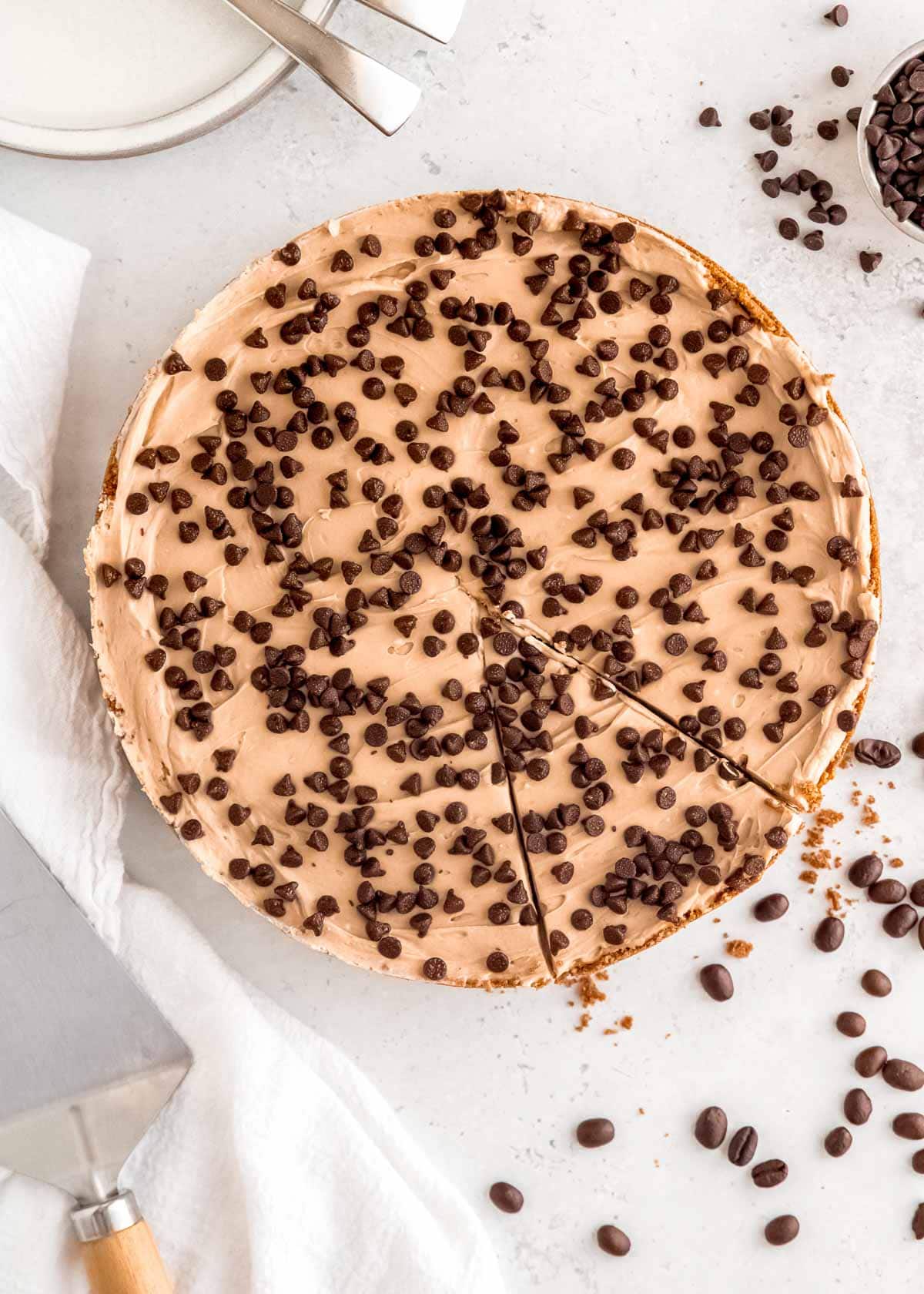 Enjoy unbelievable espresso flavor in this delicious No Bake Mocha Cheesecake! Rich, creamy, and perfect for holidays and celebrations.