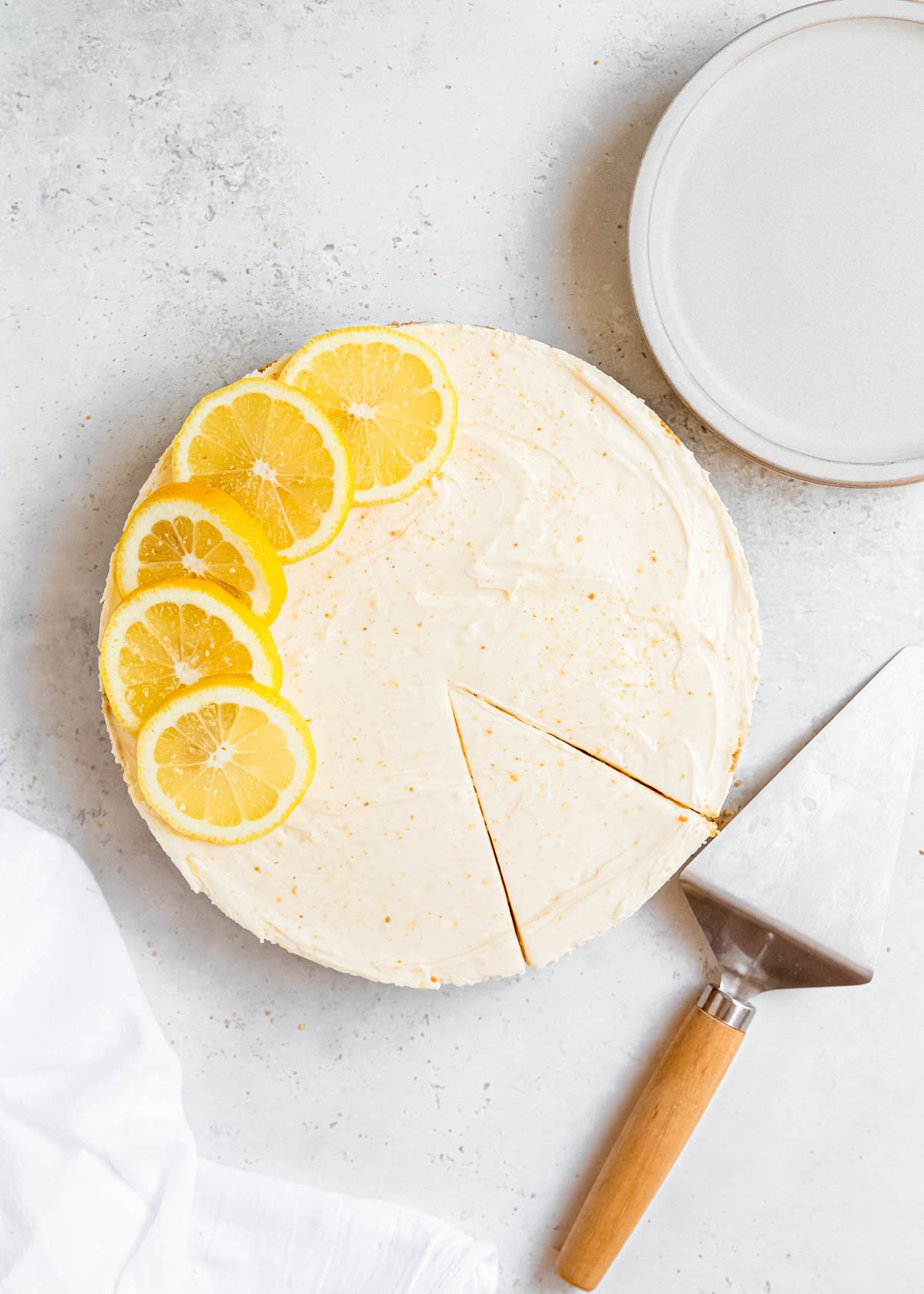 This No Bake Lemon Cheesecake is the perfect summer dessert! It's easy to make ahead of time, super creamy, and bursting with citrus flavor.