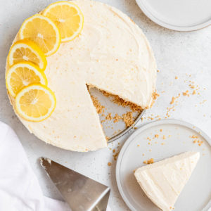 This No Bake Lemon Cheesecake is the perfect summer dessert! It's easy to make ahead of time, super creamy, and bursting with citrus flavor.