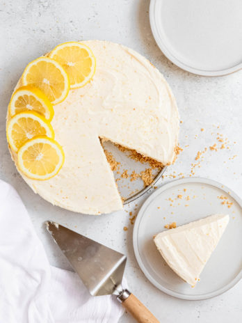 This No Bake Lemon Cheesecake is the perfect summer dessert! It's easy to make ahead of time, super creamy, and bursting with citrus flavor.