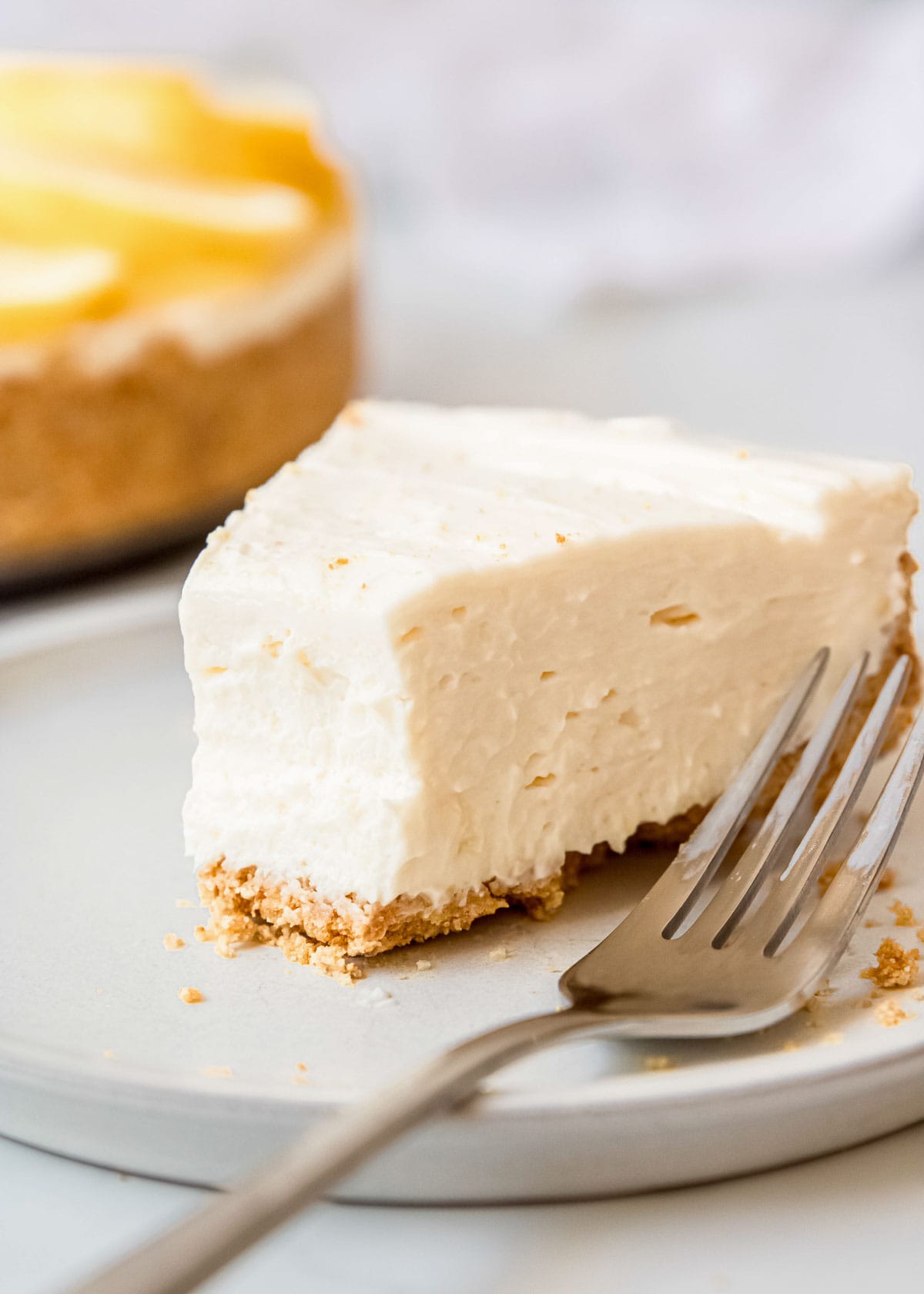 This No Bake Lemon Cheesecake is the perfect summer dessert! It's easy to make ahead of time, super creamy, and bursting with citrus flavor.