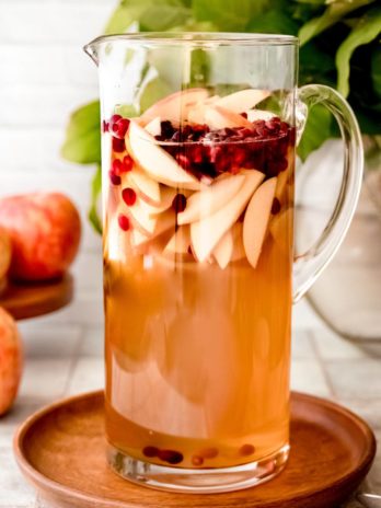 apple cider sangria in pitcher