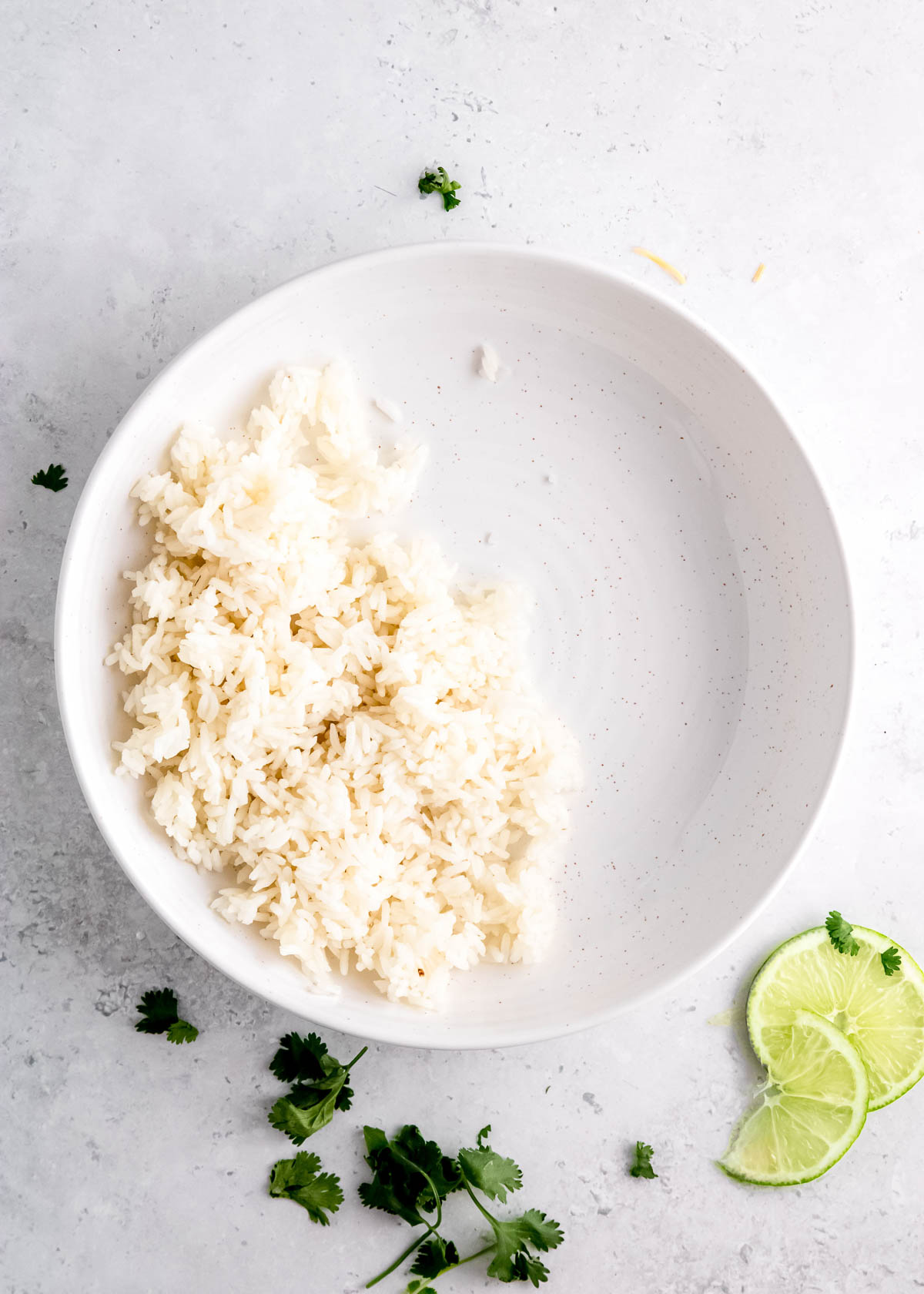 cooked rice on a white plate