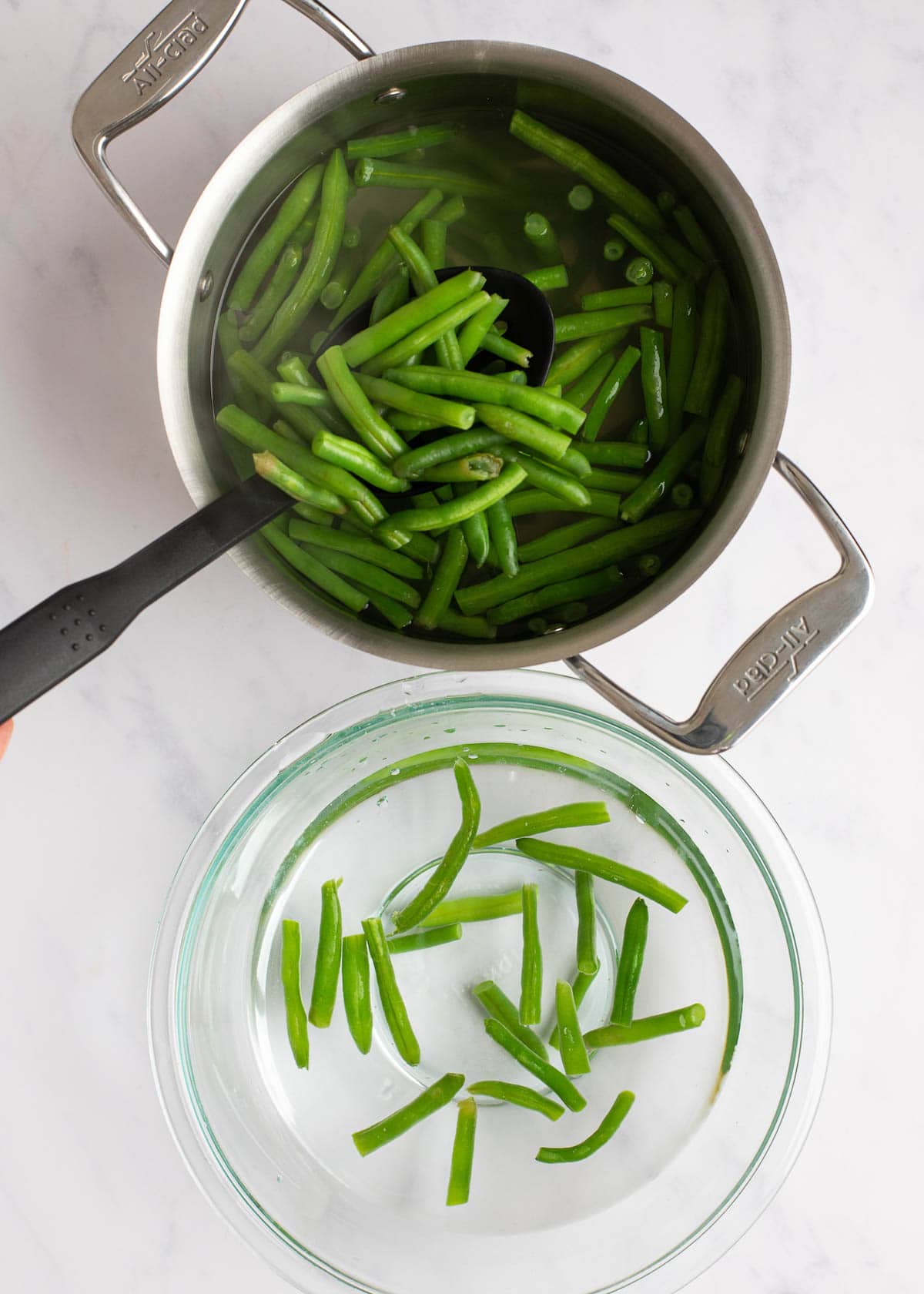 blanched green beans