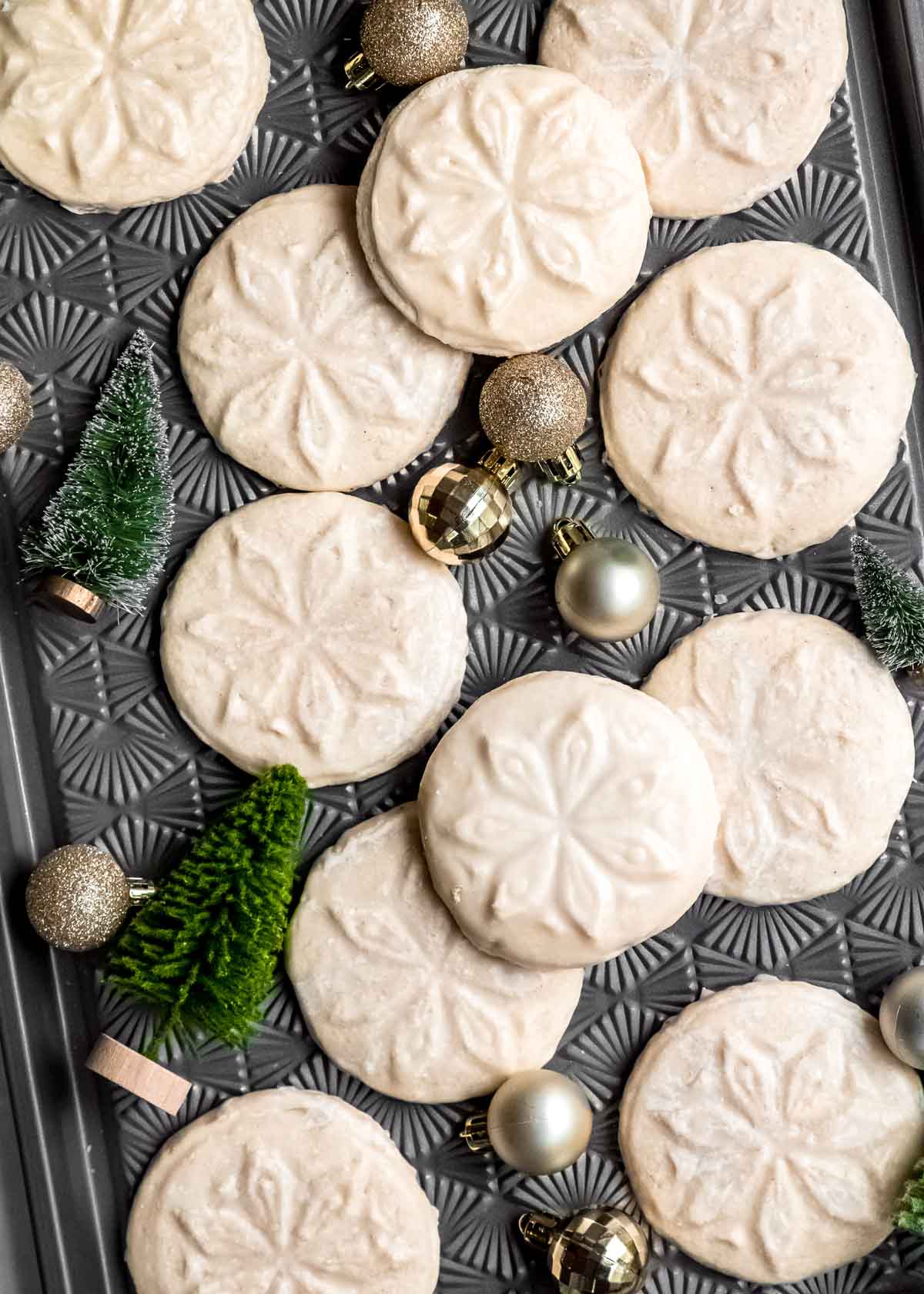 gluten-free sugar cookies stamped and glazed