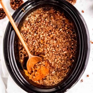 overhead shot of sweet potato casserole