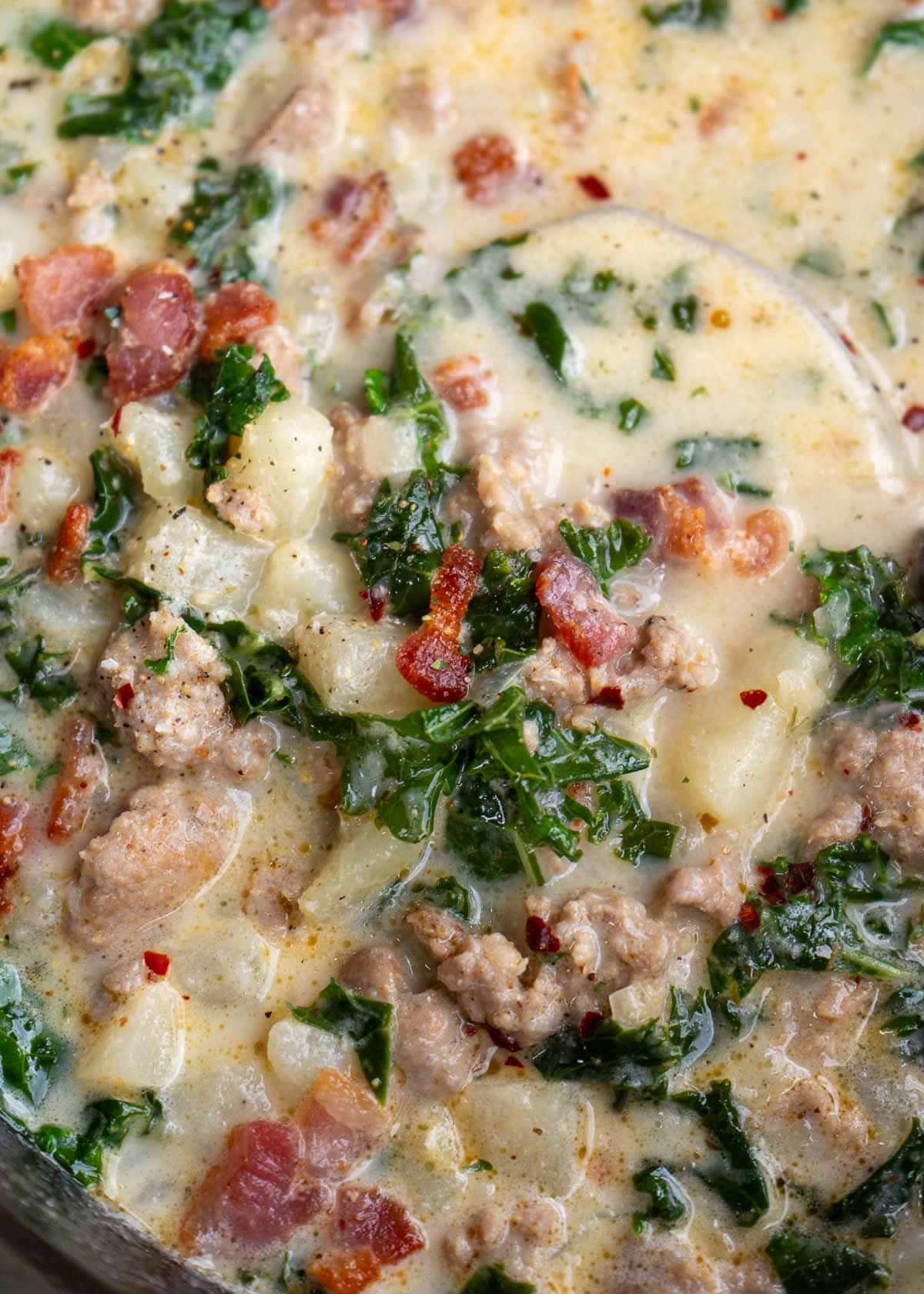 a pot full of the best zuppa toscana ever!