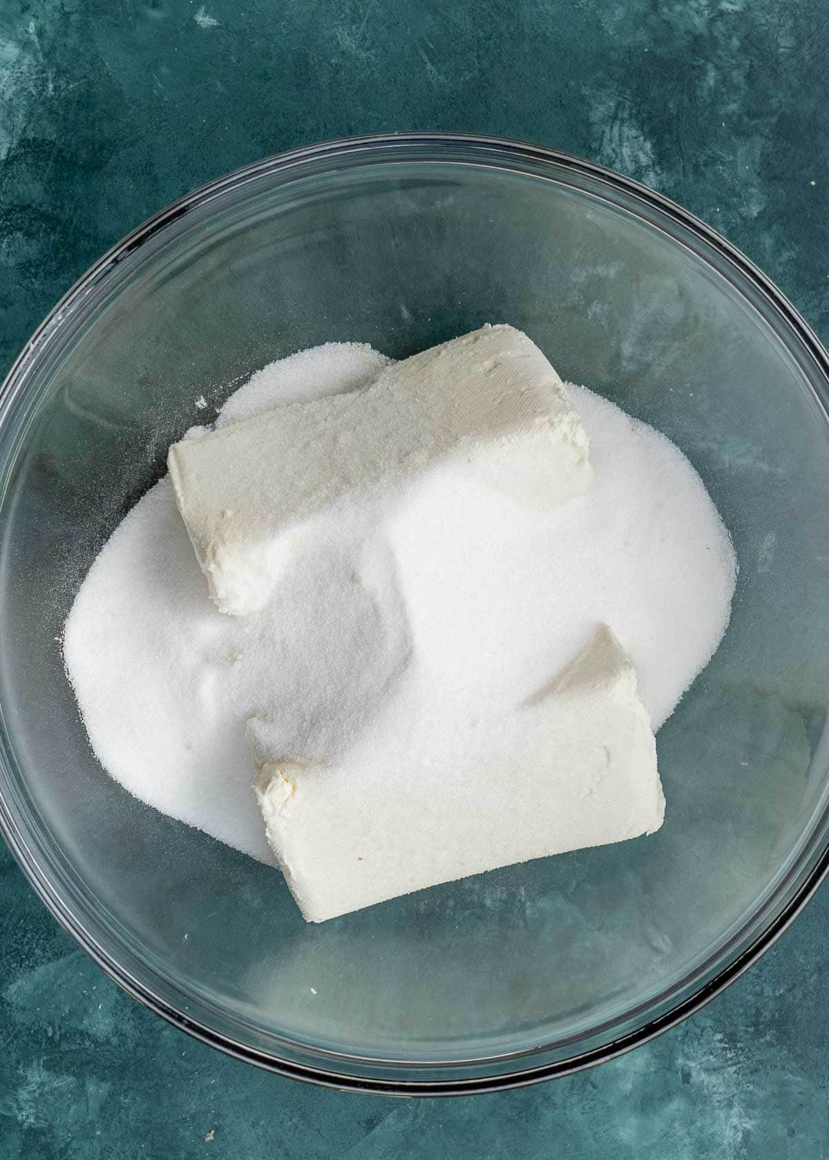 cream cheese and monkfruit in sweetener