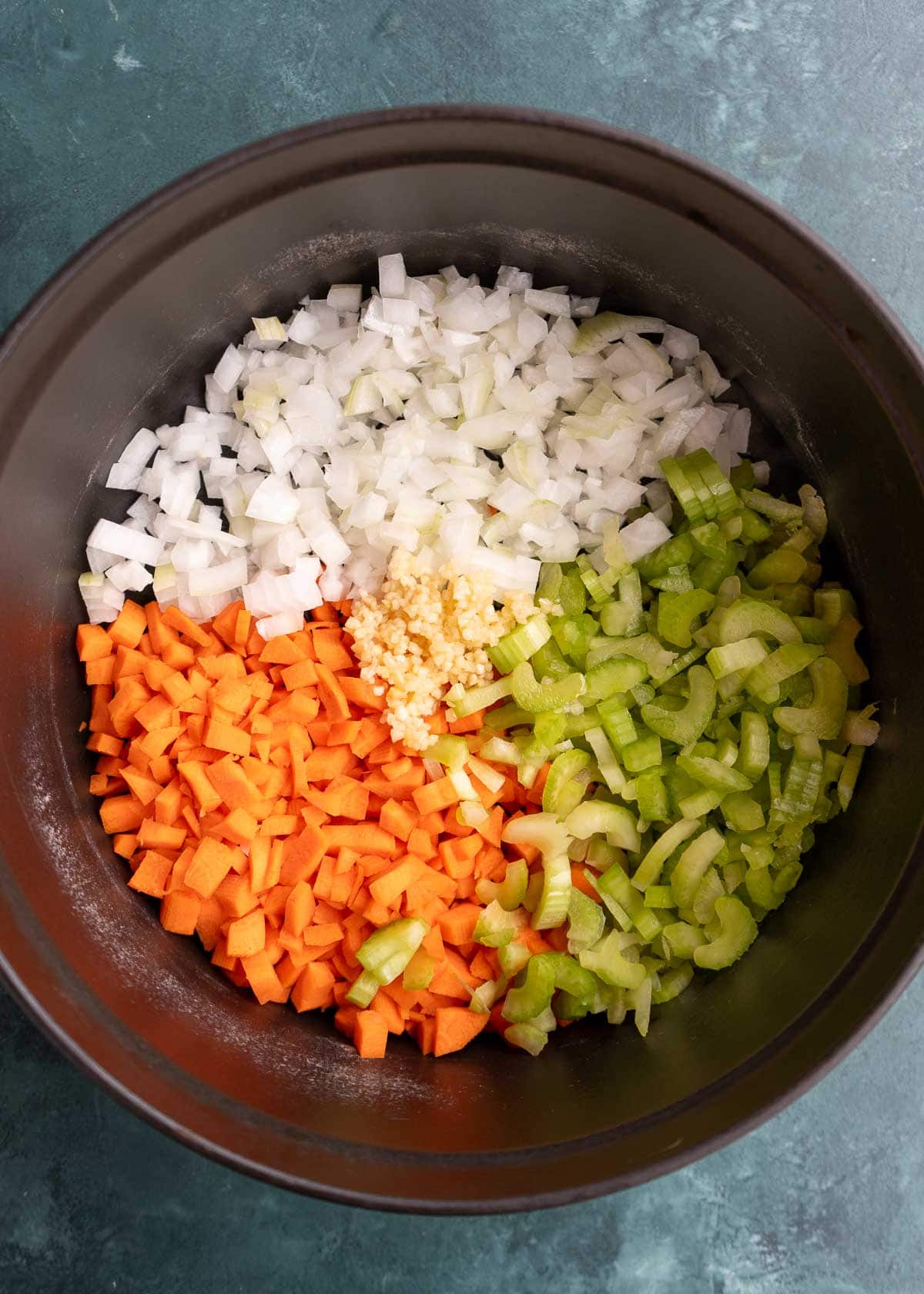 mixed vegetables in a dutch oven