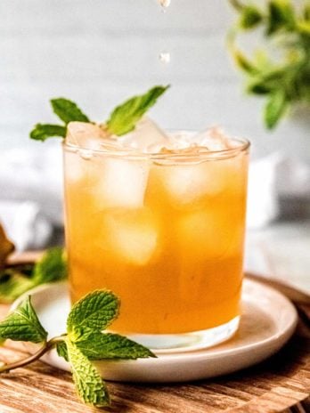 mint julep in a clear glass