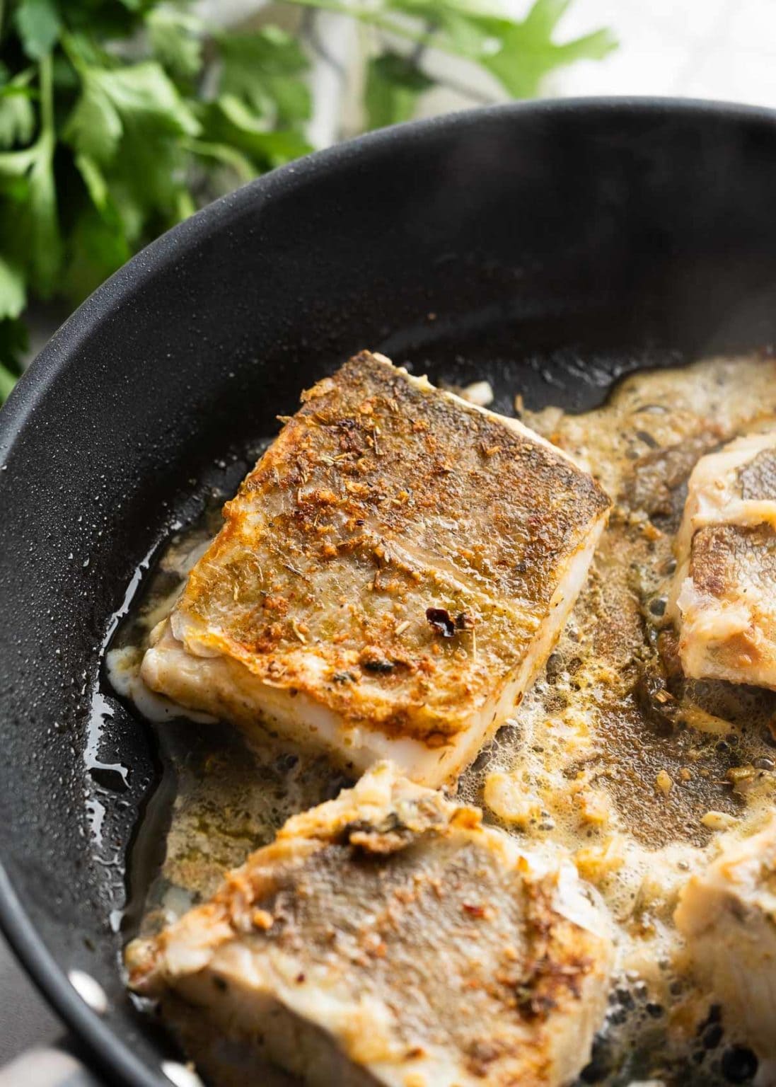 Pan Fried Garlic Butter Cod - Maebells