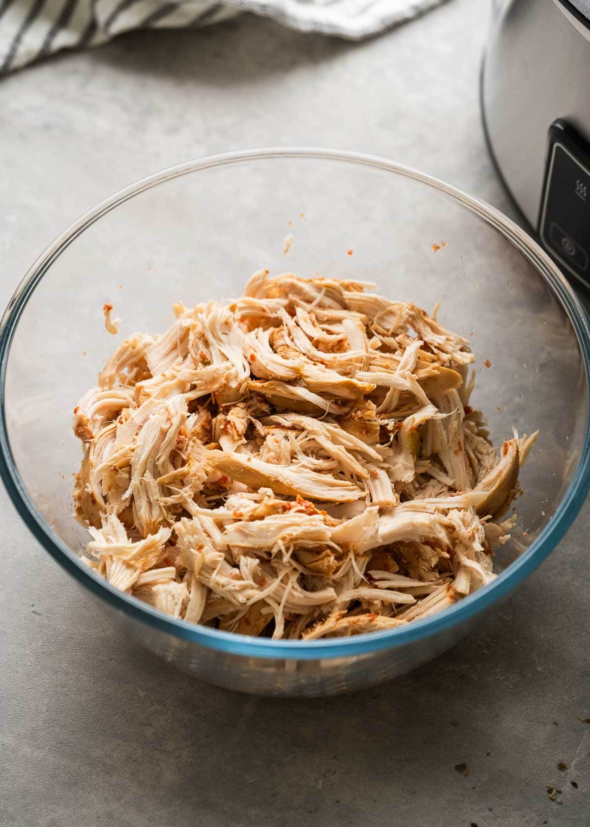 shredded chicken in a bowl