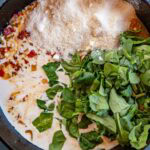 heavy cream, parmesan, and basil in a skillet to make a creamy Marry Me sauce