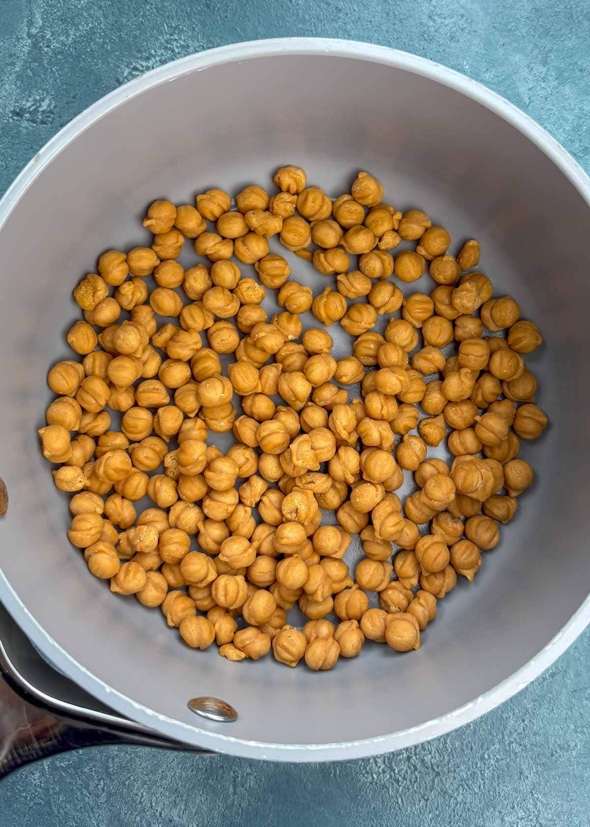 caramel bits in a saucepan