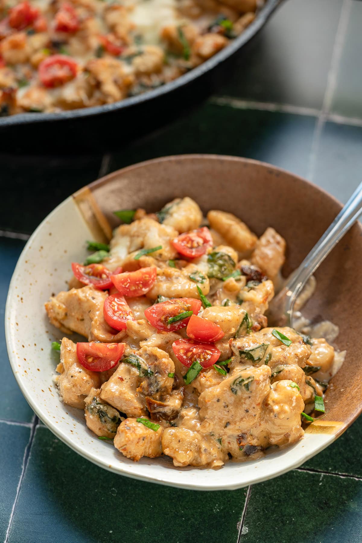 chicken gnocchi in a bowl