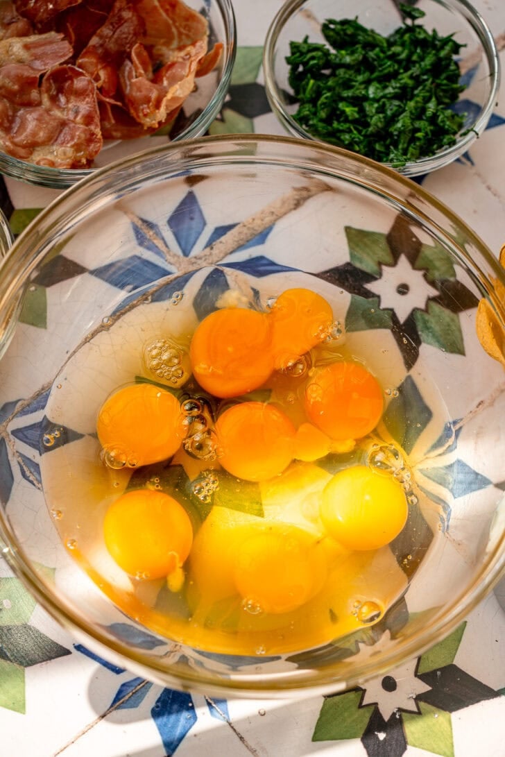 eggs in a mixing bowl
