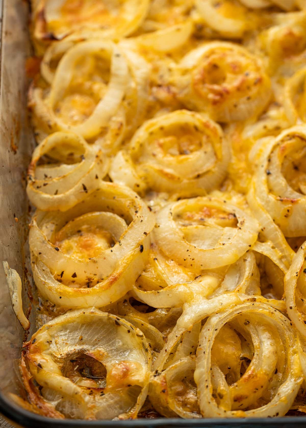 roasted tennessee onions covered in cheddar and gouda