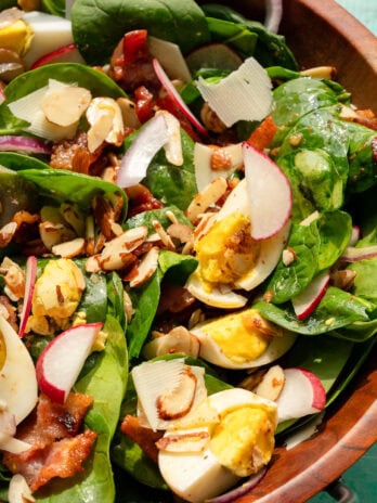 hot bacon dressing over a spinach salad recipe