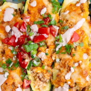 three zucchini boats stuffed with chipotle chicken recipe