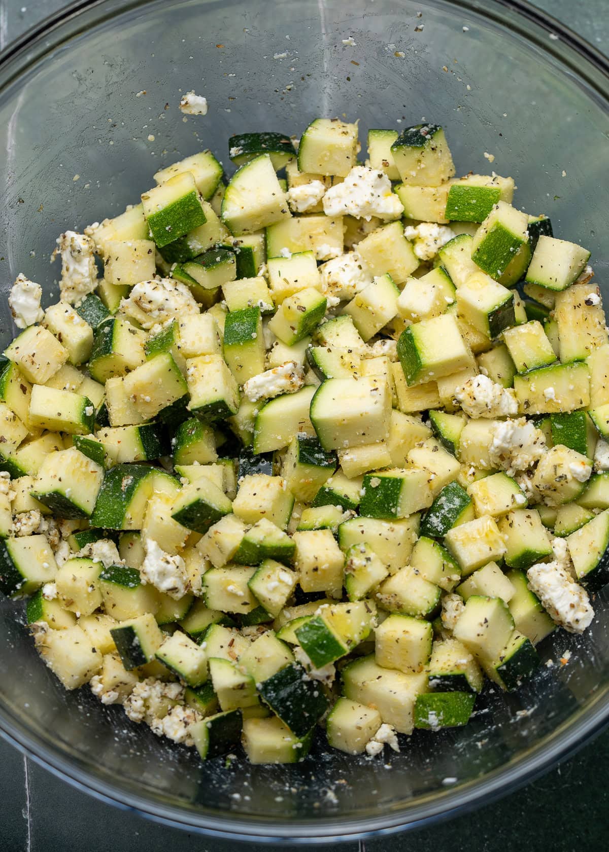uncooked zucchini in a bowl