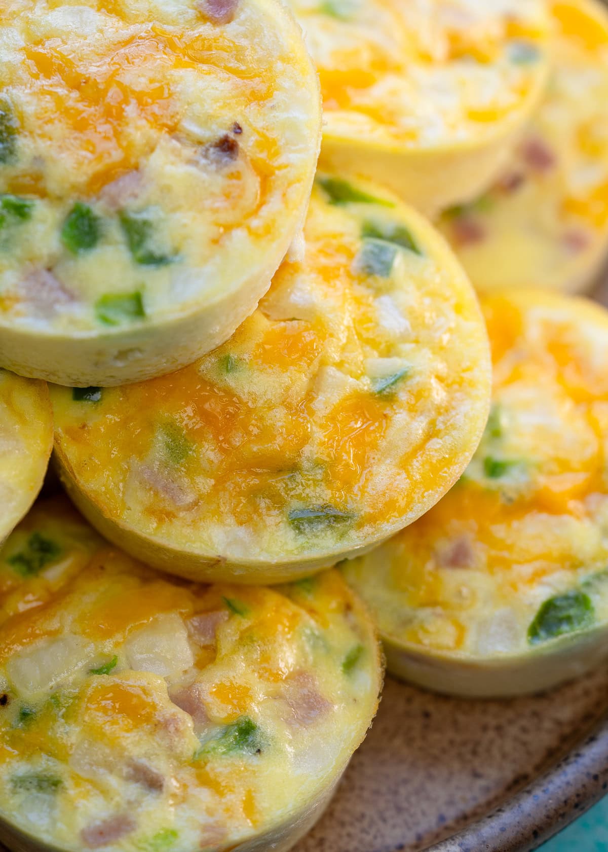 closeup of high protein egg bites with cottage cheese